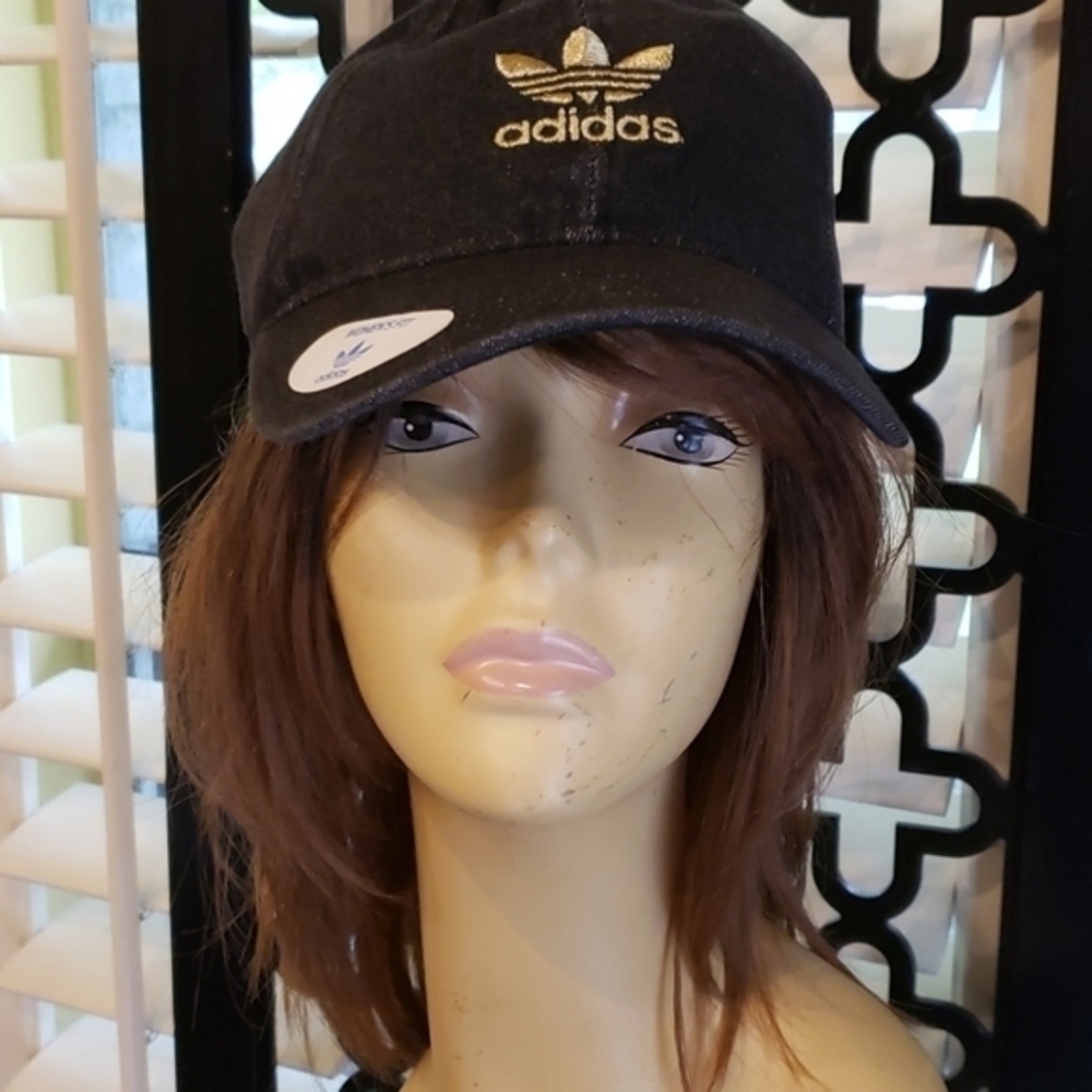 NWT Black Denim ADIDAS Gold Cap